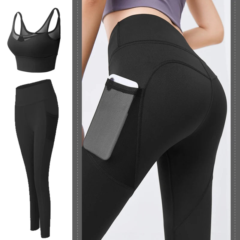 Legging Deportivo Mujer Cintura Alta con Bolsillo